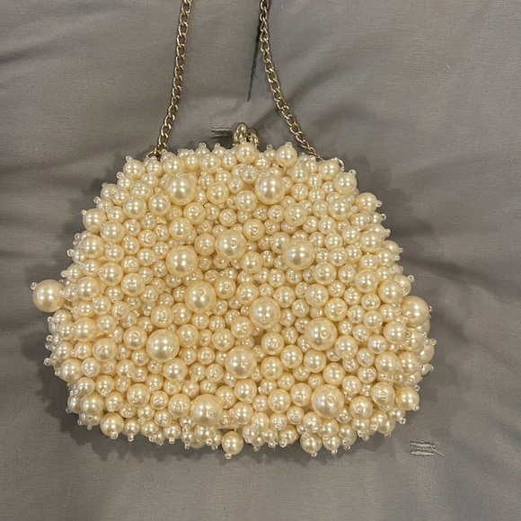 Banana Republic Handbags - Banana Republic Pearl Clutch Bag